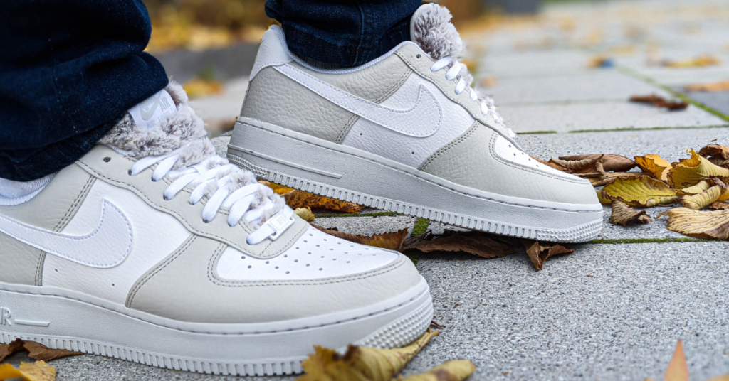 a pair of white sneakers